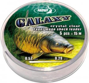Taper mono shock leader GALAXY Camo cast 0,28-0,47 mm